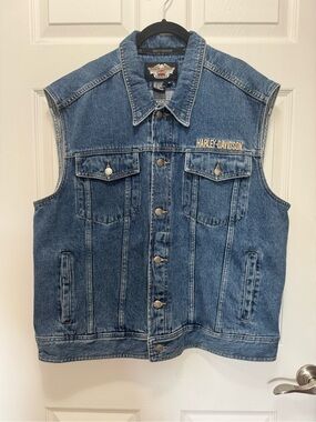 Y2K Harley-Davidson Denim Vest Size X-Large